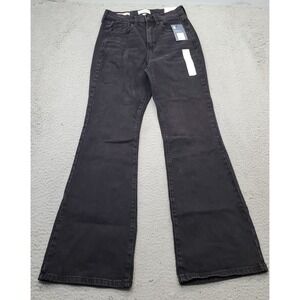 Universal Thread High-Rise Flare Jeans Womens Size 2 Black Denim Comfort Stretch